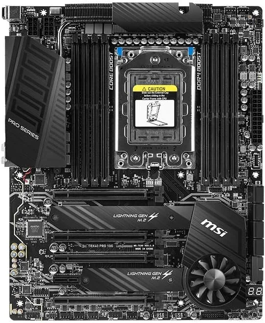 مادربرد MSI TRX40 PRO 10G (AMD sTRX4, PCIe Gen4, M.2, USB3.2 Gen2x2, DDR4, Dual 10G LAN, ATX) مادربرد MSI TRX40 PRO 10G (AMD sTRX4, PCIe Gen4, M.2, USB3.2 Gen2x2, DDR4, Dual 10G LAN, ATX)