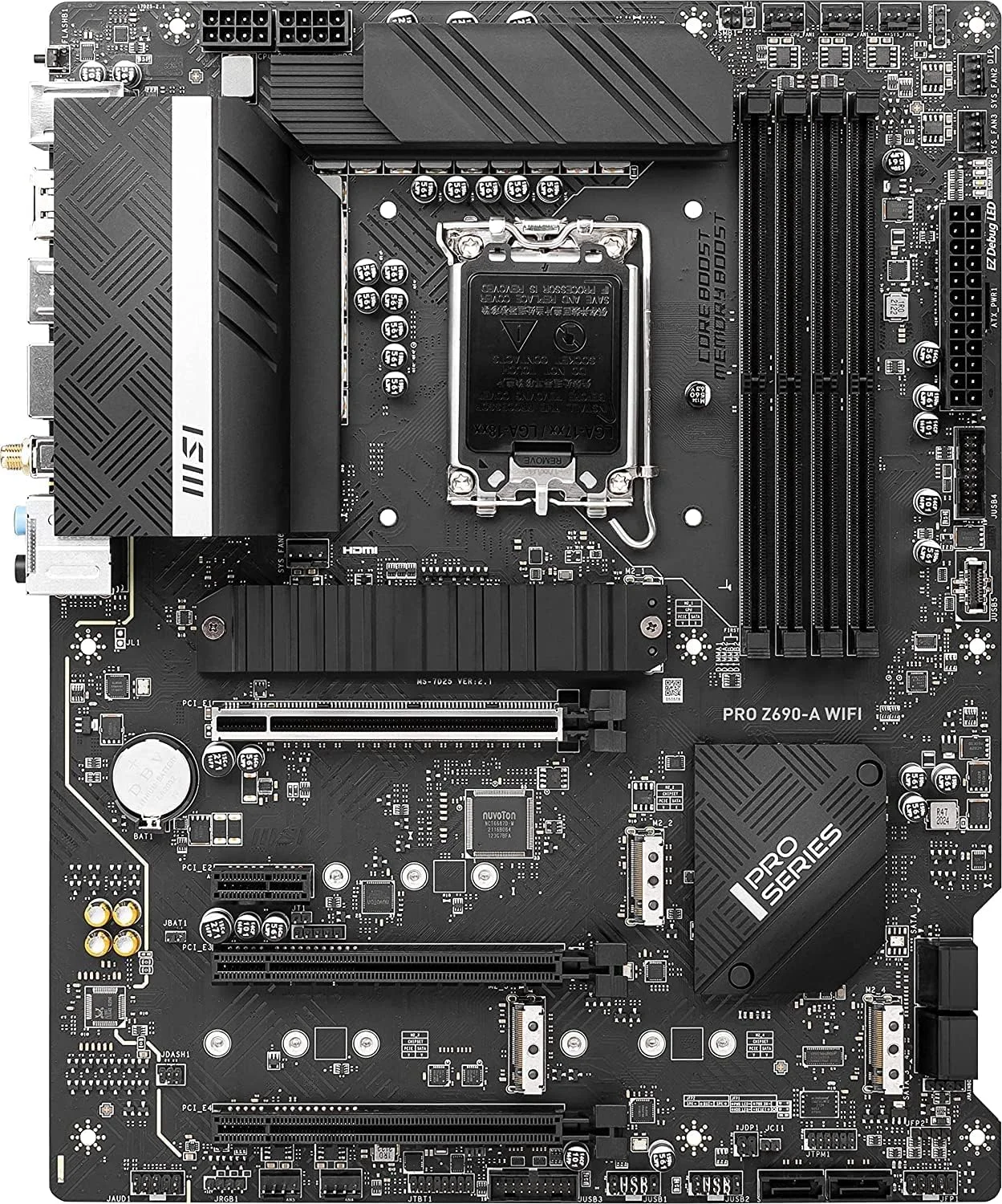 مادربرد MSI PRO Z690-A WiFi ProSeries (ATX، نسل دوازدهم پردازنده Intel Core، سوکت LGA 1700، DDR5، PCIe 5، LAN 2.5G، اسلات های M.2، Wi-Fi 6E) (بازسازی شده) مادربرد MSI PRO Z690-A WiFi ProSeries (ATX، نسل دوازدهم پردازنده Intel Core، سوکت LGA 1700، DDR5، PCIe 5، LAN 2.5G، اسلات های M.2، Wi-Fi 6E) (بازسازی شده)