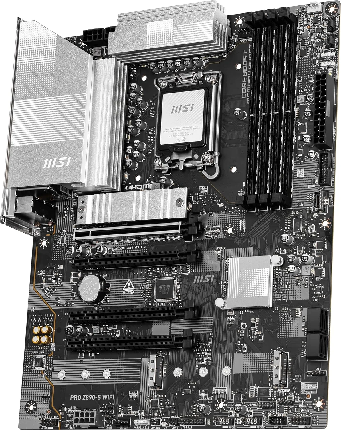 مادربرد MSI PRO Z890-S WiFi ProSeries (پشتیبانی از پردازنده های Intel Core Ultra Series 2، LGA 1851، DDR5، PCIe 5.0، M.2، SATA، LAN 2.5Gbps، USB Type-C، Wi-Fi 7، بلوتوث 5.4، Thunderbolt 4، ATX) مادربرد MSI PRO Z890-S WiFi ProSeries (پشتیبانی از پردازنده های Intel Core Ultra Series 2، LGA 1851، DDR5، PCIe 5.0، M.2، SATA، LAN 2.5Gbps، USB Type-C، Wi-Fi 7، بلوتوث 5.4، Thunderbolt 4، ATX)