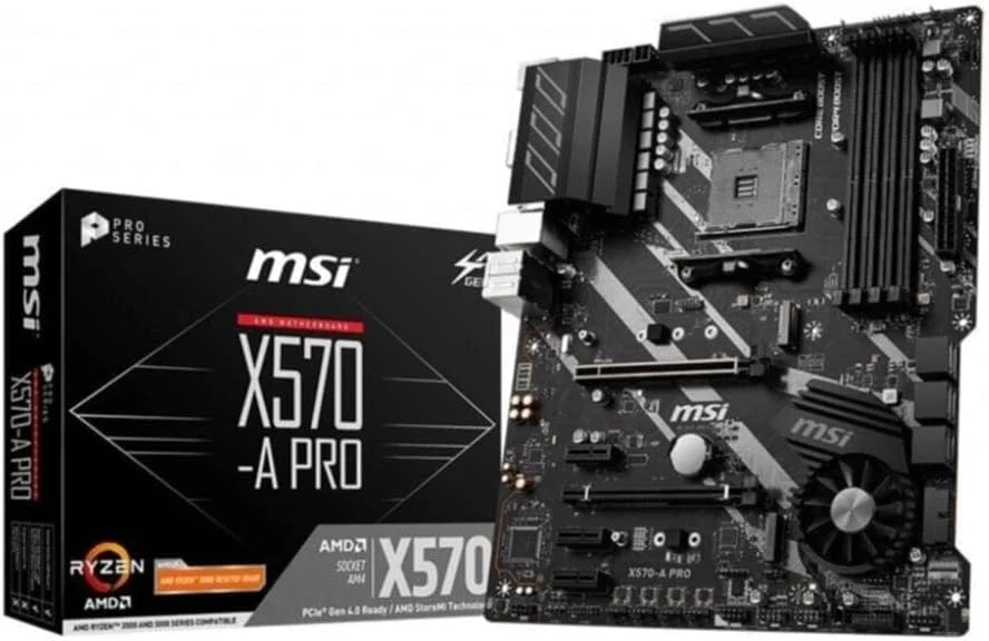 مادربرد MSI X570-A PRO ATX - پشتیبانی از پردازنده های AMD Ryzen نسل دوم و سوم، AM4، دو کاناله DDR4، 2 عدد PCIe 4.0 x16، 1 عدد M.2 Gen4 x4، USB 3.2 Gen2، Type-C، HDMI، Gigabit LAN