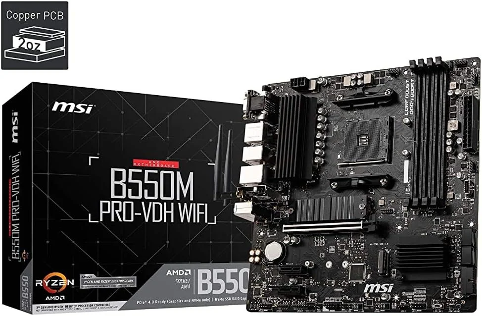 مادربرد MSI AMD B550M PRO-VDH WiFi Socket AM4 Micro ATX DDR4-SDRAM (بازسازی شده)