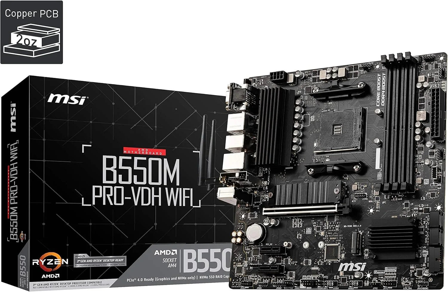مادربرد MSI AMD B550M PRO-VDH WiFi Socket AM4 Micro ATX DDR4-SDRAM (بازسازی شده) مادربرد MSI AMD B550M PRO-VDH WiFi Socket AM4 Micro ATX DDR4-SDRAM (بازسازی شده)