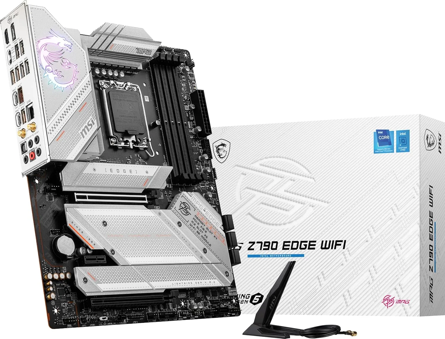مادربرد گیمینگ MSI MPG Z790 Edge WiFi (پشتیبانی از پردازنده‌های نسل 12/13/14 اینتل، LGA 1700، DDR5، PCIe 5.0، M.2، LAN 2.5Gbps، USB 3.2 Gen2، Wi-Fi 6E، بلوتوث 5.3، ATX)