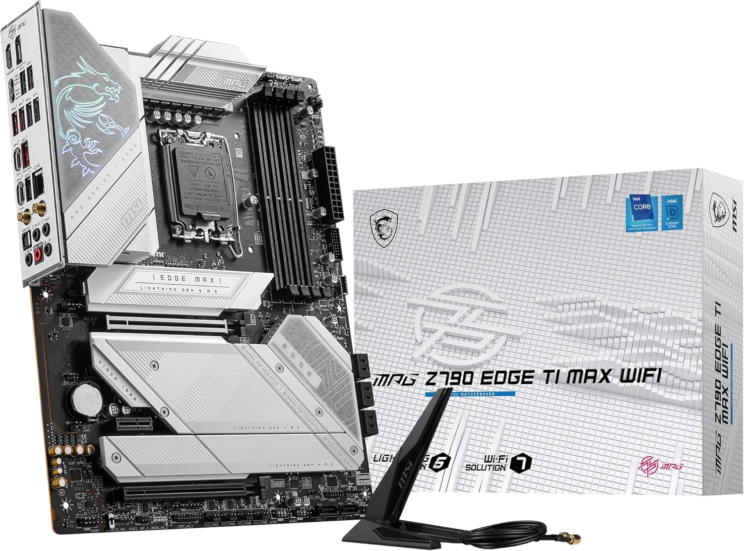 مادربرد گیمینگ MSI MPG Z790 Edge TI MAX WiFi (پشتیبانی از پردازنده های نسل 12 و 13 اینتل، LGA 1700، DDR5، PCIe 5.0، M.2، LAN 2.5Gbps، USB 3.2 Gen2، Wi-Fi 7، ATX)
