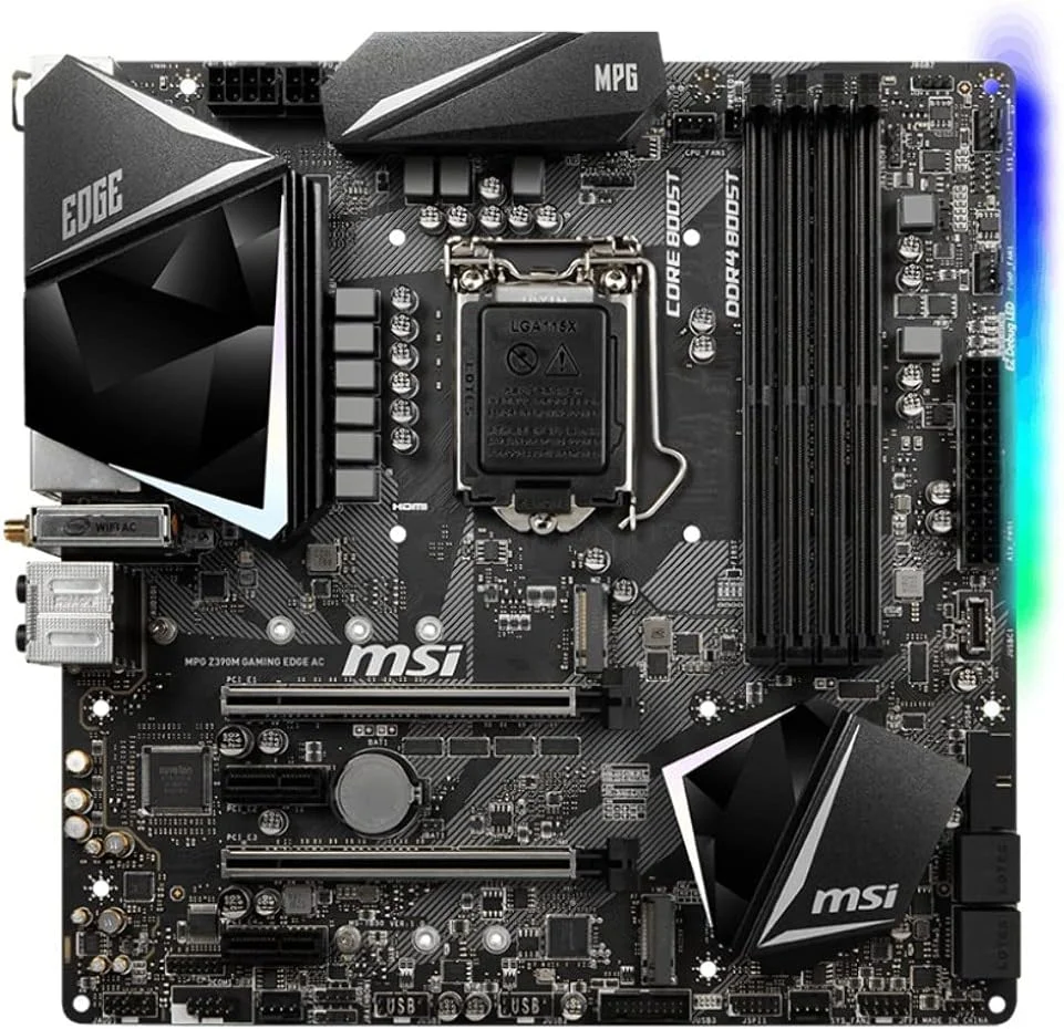 مادربرد گیمینگ MSI MPG Z390M Gaming Edge AC LGA1151 (نسل 8 و 9 اینتل) M.2 USB 3.1 Gen 2 DDR4 HDMI DP Wi-Fi SLI CFX Micro ATX Z390 مادربرد گیمینگ MSI MPG Z390M Gaming Edge AC LGA1151 (نسل 8 و 9 اینتل) M.2 USB 3.1 Gen 2 DDR4 HDMI DP Wi-Fi SLI CFX Micro ATX Z390