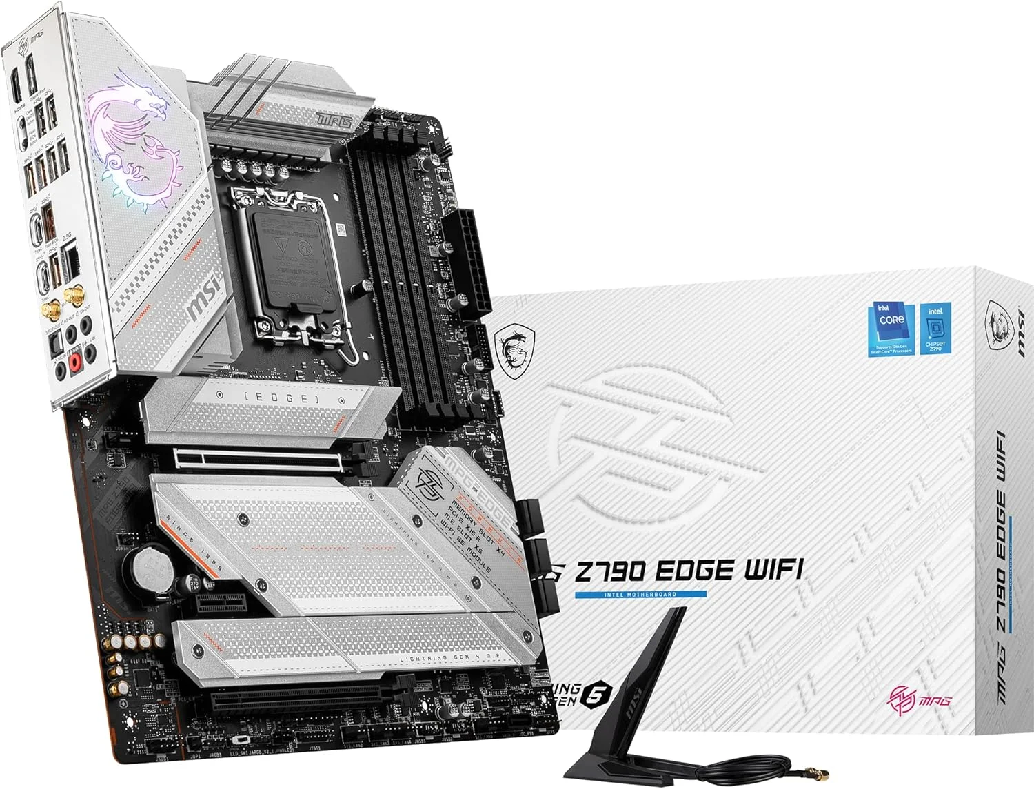مادربرد گیمینگ MSI MPG Z790 Edge WiFi (پشتیبانی از پردازنده های نسل 12/13 اینتل، LGA 1700، DDR5، PCIe 5.0، M.2، LAN 2.5Gbps، USB 3.2 Gen2، Wi-Fi 6E، ATX) (بازسازی شده)
