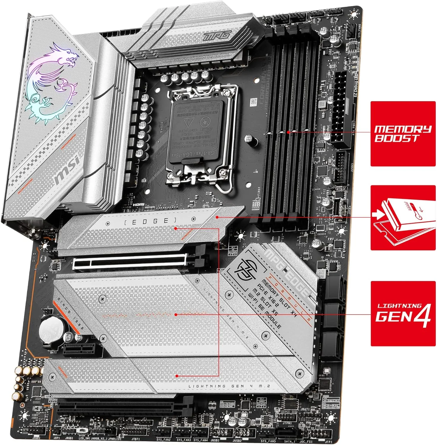 مادربرد گیمینگ MSI MPG Z790 Edge WiFi (پشتیبانی از پردازنده های نسل 12/13 اینتل، LGA 1700، DDR5، PCIe 5.0، M.2، LAN 2.5Gbps، USB 3.2 Gen2، Wi-Fi 6E، ATX) (بازسازی شده) مادربرد گیمینگ MSI MPG Z790 Edge WiFi (پشتیبانی از پردازنده های نسل 12/13 اینتل، LGA 1700، DDR5، PCIe 5.0، M.2، LAN 2.5Gbps، USB 3.2 Gen2، Wi-Fi 6E، ATX) (بازسازی شده)