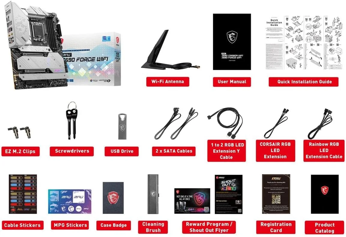 مادربرد گیمینگ MSI Z690 Force WiFi (ATX، نسل دوازدهم پردازنده Intel Core، سوکت LGA 1700، DDR5، PCIe 4، CFX، اسلات های M.2، Wi-Fi 6E)