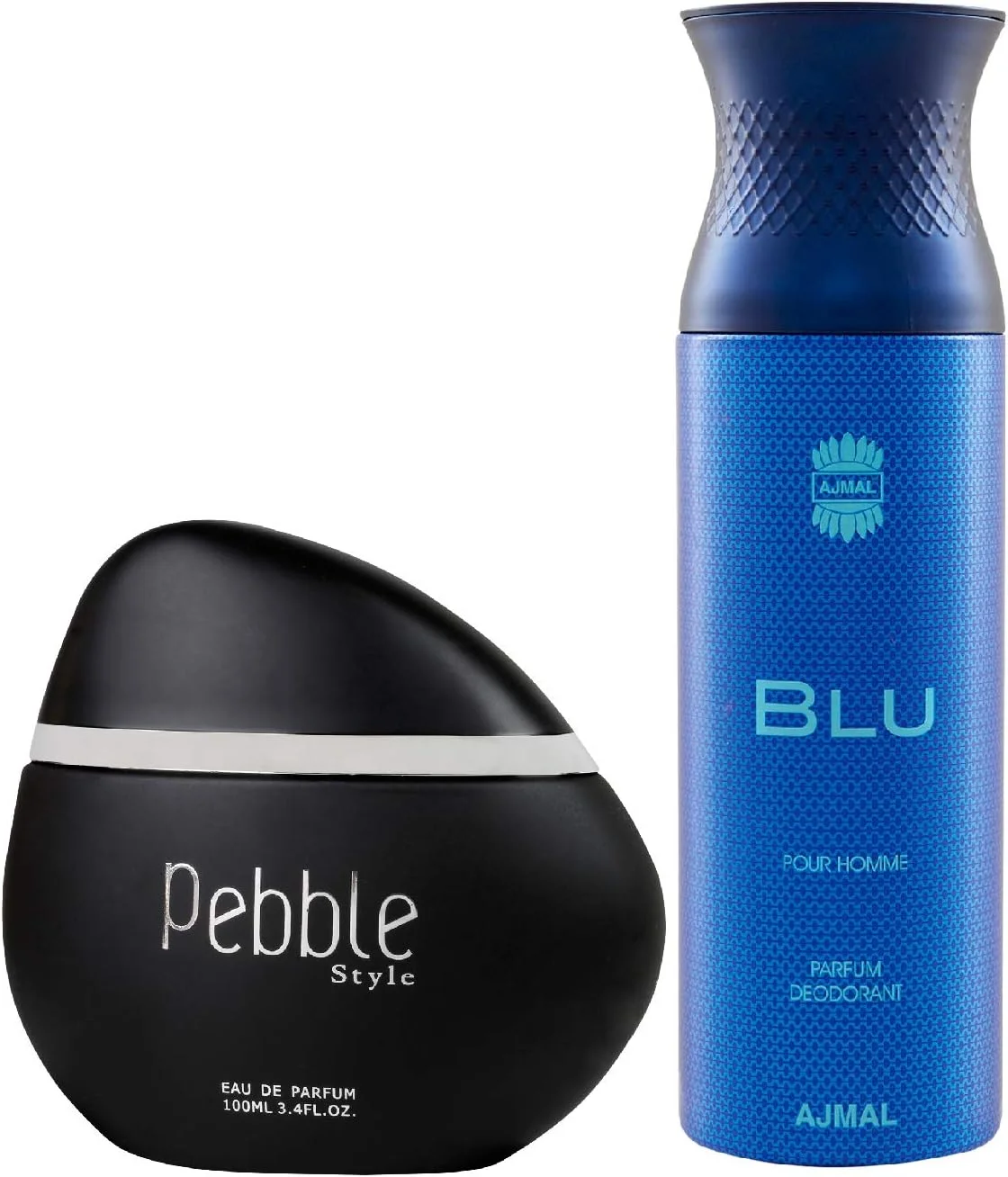 ادکلن مردانه مری یج مدل Pebble Style با رایحه چوبی تند 100 میلی لیتر و دئودورانت مردانه اجمل Blu Homme با رایحه چوبی دریایی 200 میلی لیتر + 2 تستر عطر رایگان