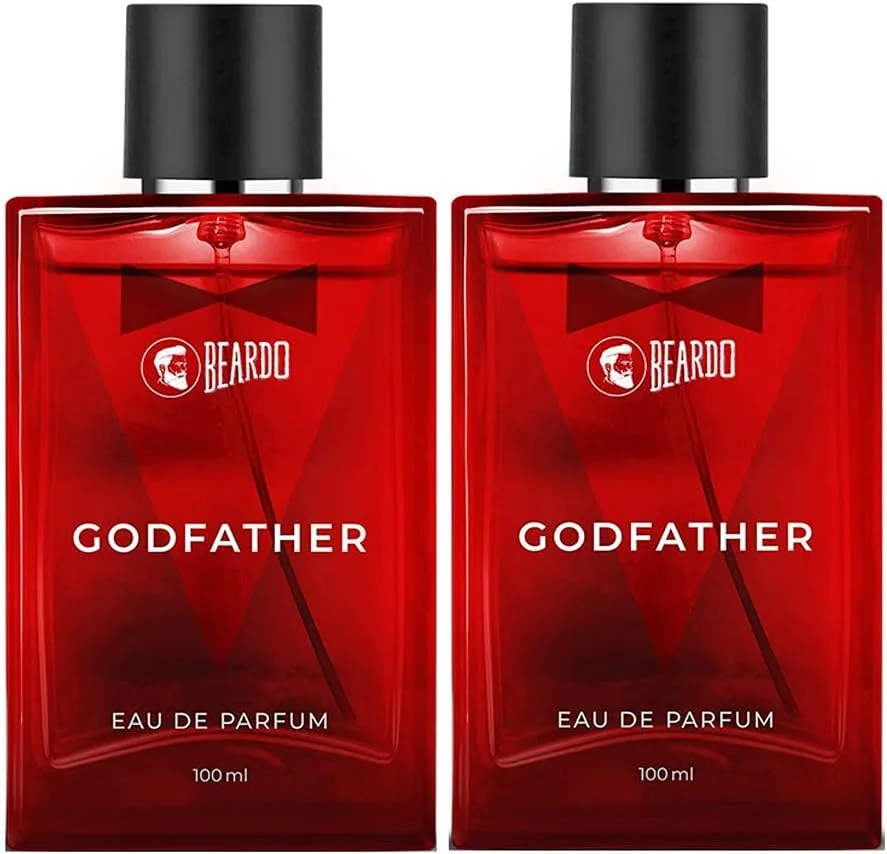 عطر مردانه Beardo Godfather، 100 میلی لیتر | EAU DE PARFUM | رایحه ممتاز، قوی و ماندگار | معطر، چوبی، ادویه ای | مجموعه 2 عددی