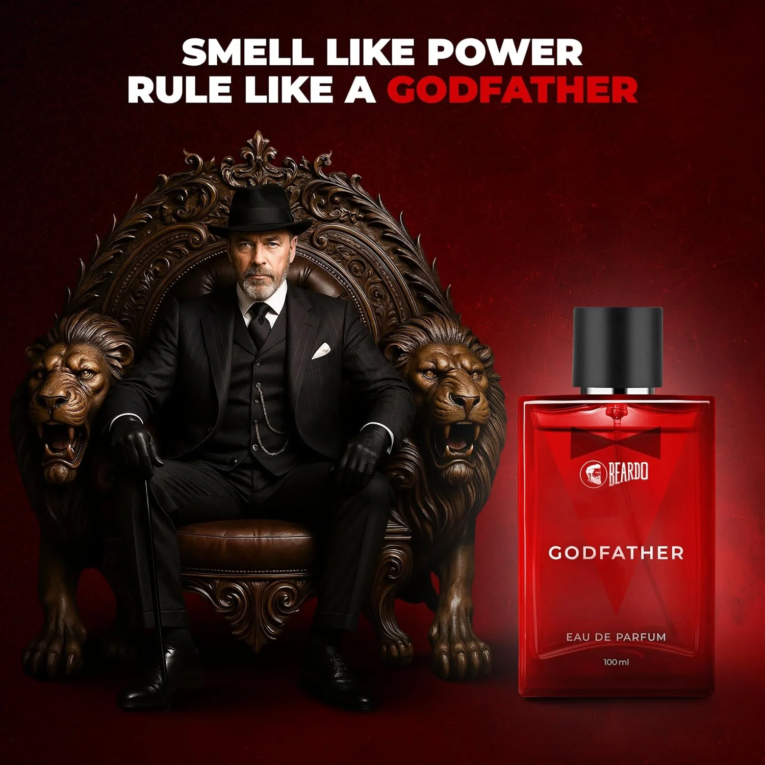 عطر مردانه Beardo Godfather، 100 میلی لیتر | EAU DE PARFUM | رایحه ممتاز، قوی و ماندگار | معطر، چوبی، ادویه ای | مجموعه 2 عددی
