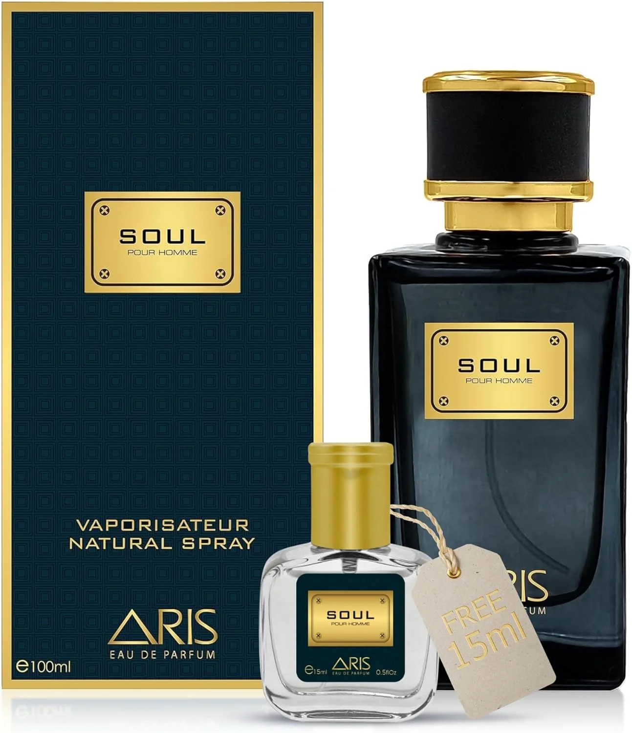 ادو پرفیوم مردانه Soul by ARIS – رایحه تند، میوه ای و گلی ماندگار – اسپری ادکلن 100 میلی لیتری – عطر مردانه همراه با نمونه 15 میلی لیتری اضافی (رایحه تصادفی) – مناسب برای استفاده روزانه