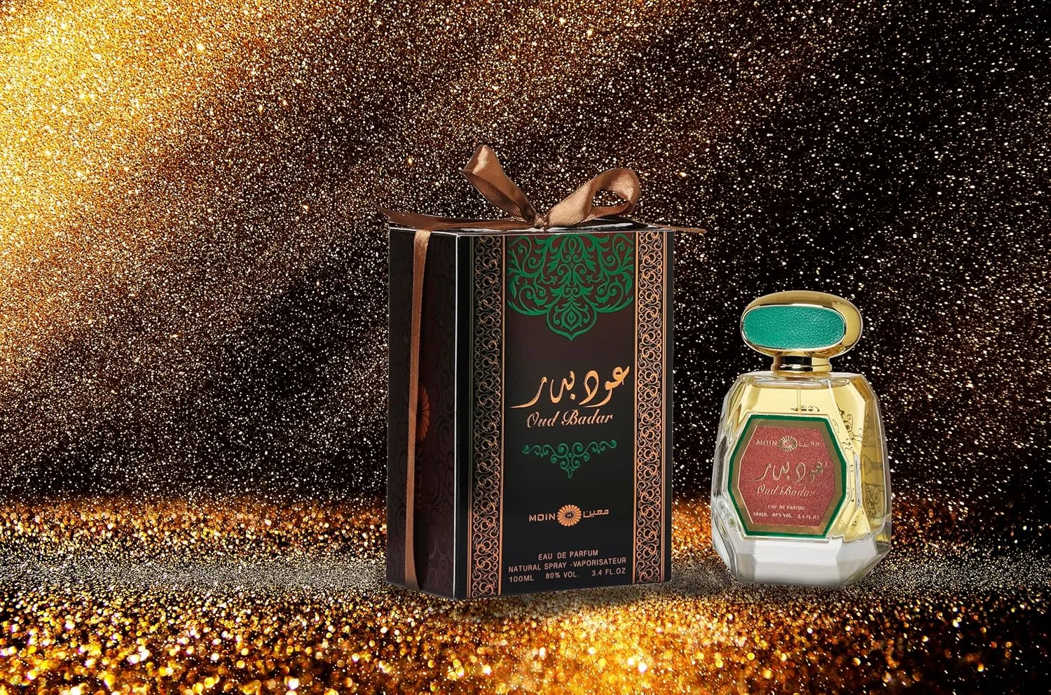 عطر معین عود بدر مردانه و زنانه ۱۰۰ میلی لیتر - رایحه بخور، مشک، روغن گل رز، چوب صندل، عنبر، ادویه ای و نعناع هندی - ماندگاری طولانی برای مناسبت های خاص و استفاده روزانه