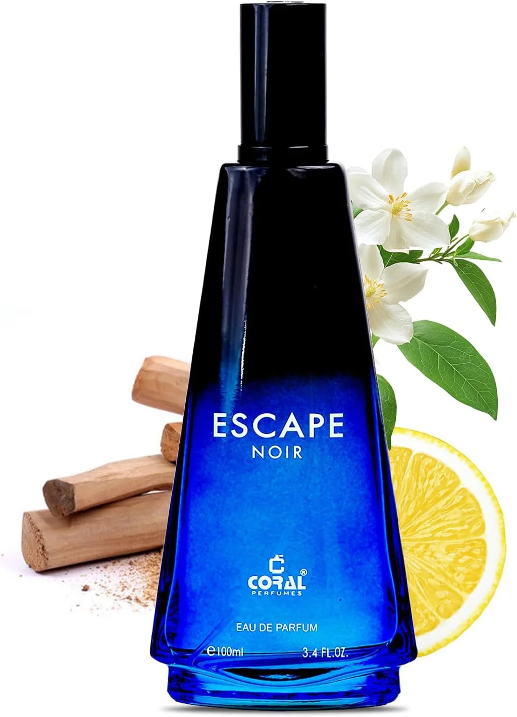 عطر مردانه کورال Escape Noir - ۱۰۰ میلی لیتر | ادو پرفیوم | ترکیبی معطر از مرکبات، ادویه جات و نت های چوبی | عطر لوکس ممتاز