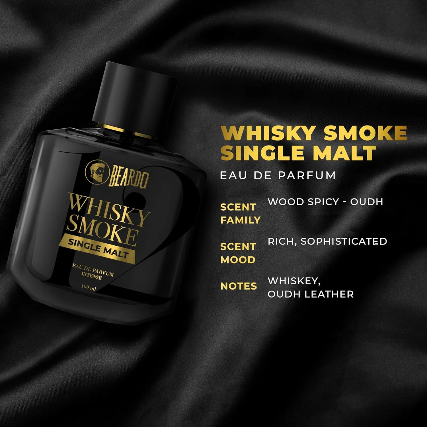 عطر مردانه بیردو مدل SINGLE MALT Whisky Smoke، ۱۰۰ میلی لیتر | ادو پرفیوم قوی و ماندگار | رایحه تند، چوبی - عود - عطر لوکس | هدیه برای آقایان | هدیه برای دوستان | هدیه برای مردان