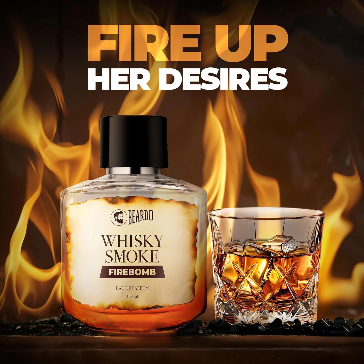 عطر مردانه بیردو ویسکی اسموک فایربمب، 100 میلی لیتر | رایحه تند و چوبی | عطر مردانه ماندگار | بهترین ادو پرفیوم مردانه برای شب قرار | هدیه برای دوستان | هدیه برای مردان