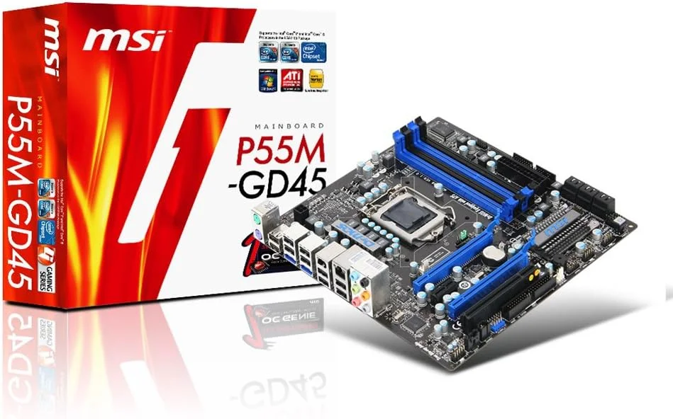 مادربرد MSI LGA 1156 Intel P55 Micro ATX مدل P55M-GD45