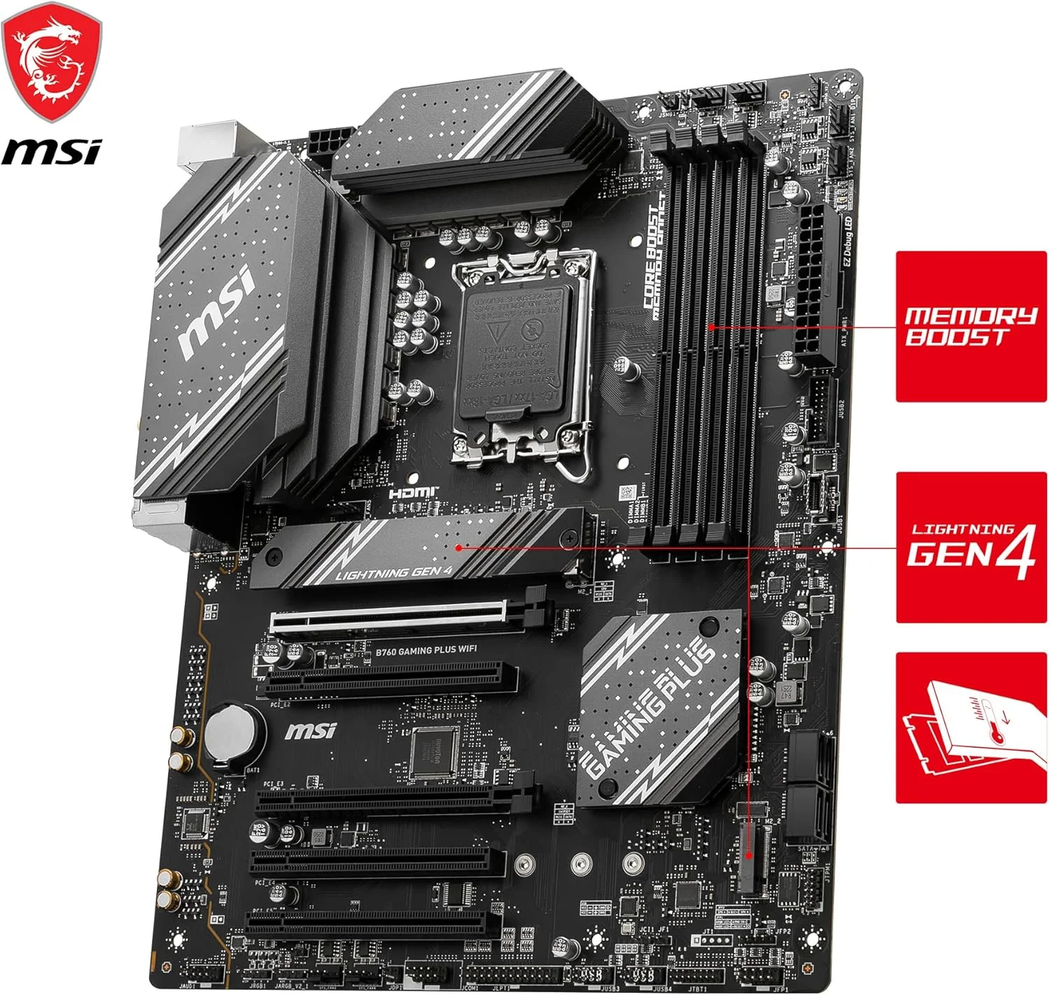 مادربرد MSI B760 GAMING PLUS WIFI اینتل B760 LGA 1700 ATX (بازسازی شده) مادربرد MSI B760 GAMING PLUS WIFI اینتل B760 LGA 1700 ATX (بازسازی شده)