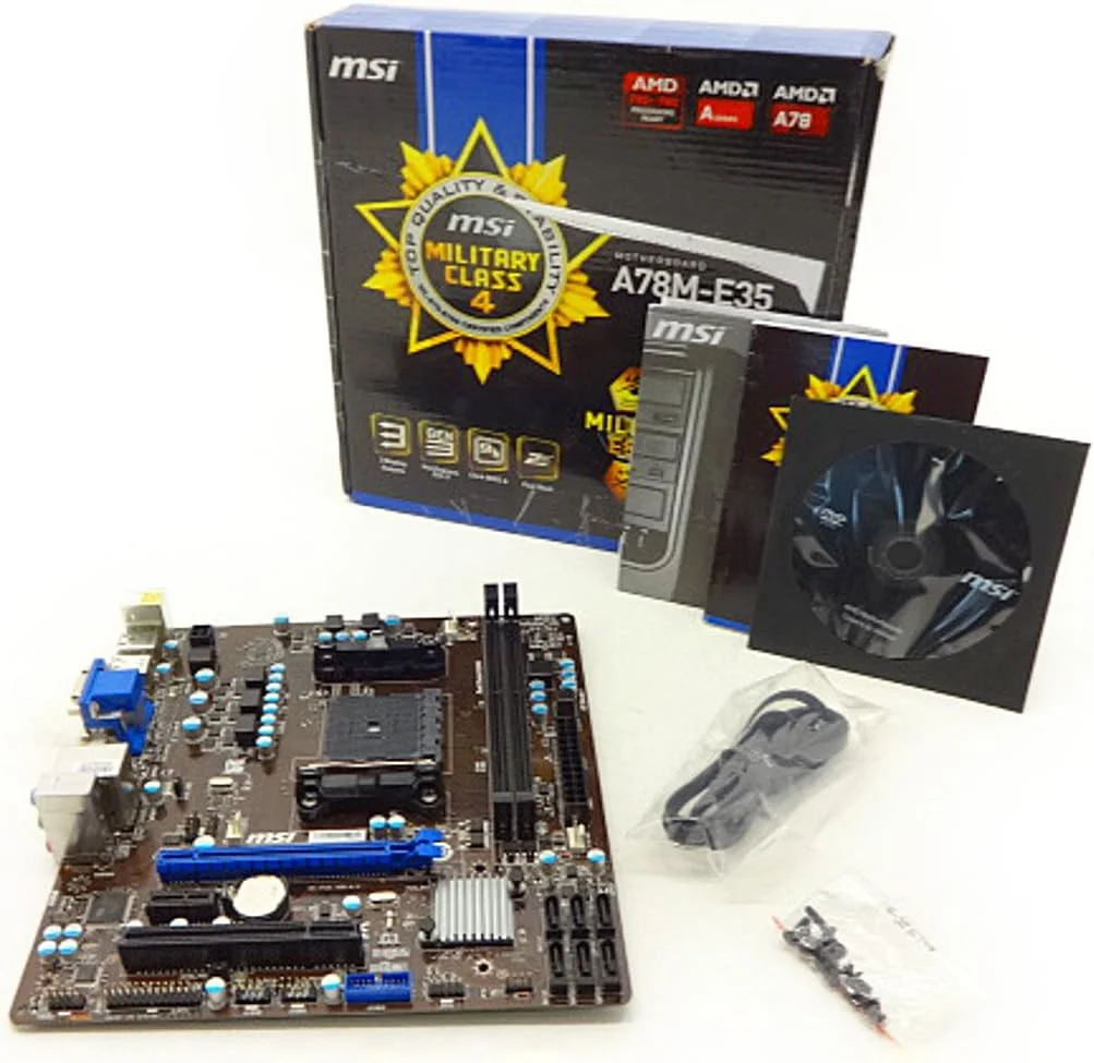 مادربرد MSI A78M-E35 FM2+ / FM2 AMD A78 (Bolton D3) HDMI SATA 6Gb/s USB 3.0 Micro ATX مادربرد MSI A78M-E35 FM2+ / FM2 AMD A78 (Bolton D3) HDMI SATA 6Gb/s USB 3.0 Micro ATX