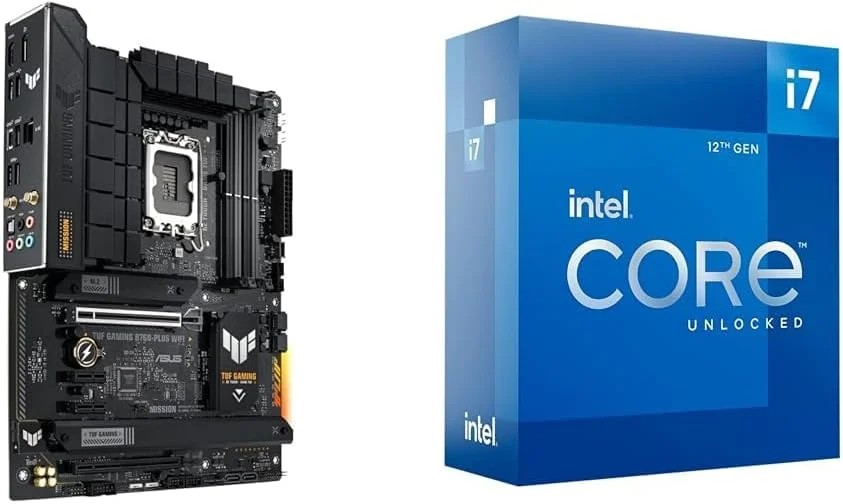 مادربرد ایسوس TUF B760-PLUS WIFI LGA1700 ATX همراه با پردازنده دسکتاپ نسل دوازدهم اینتل Core i7-12700K
