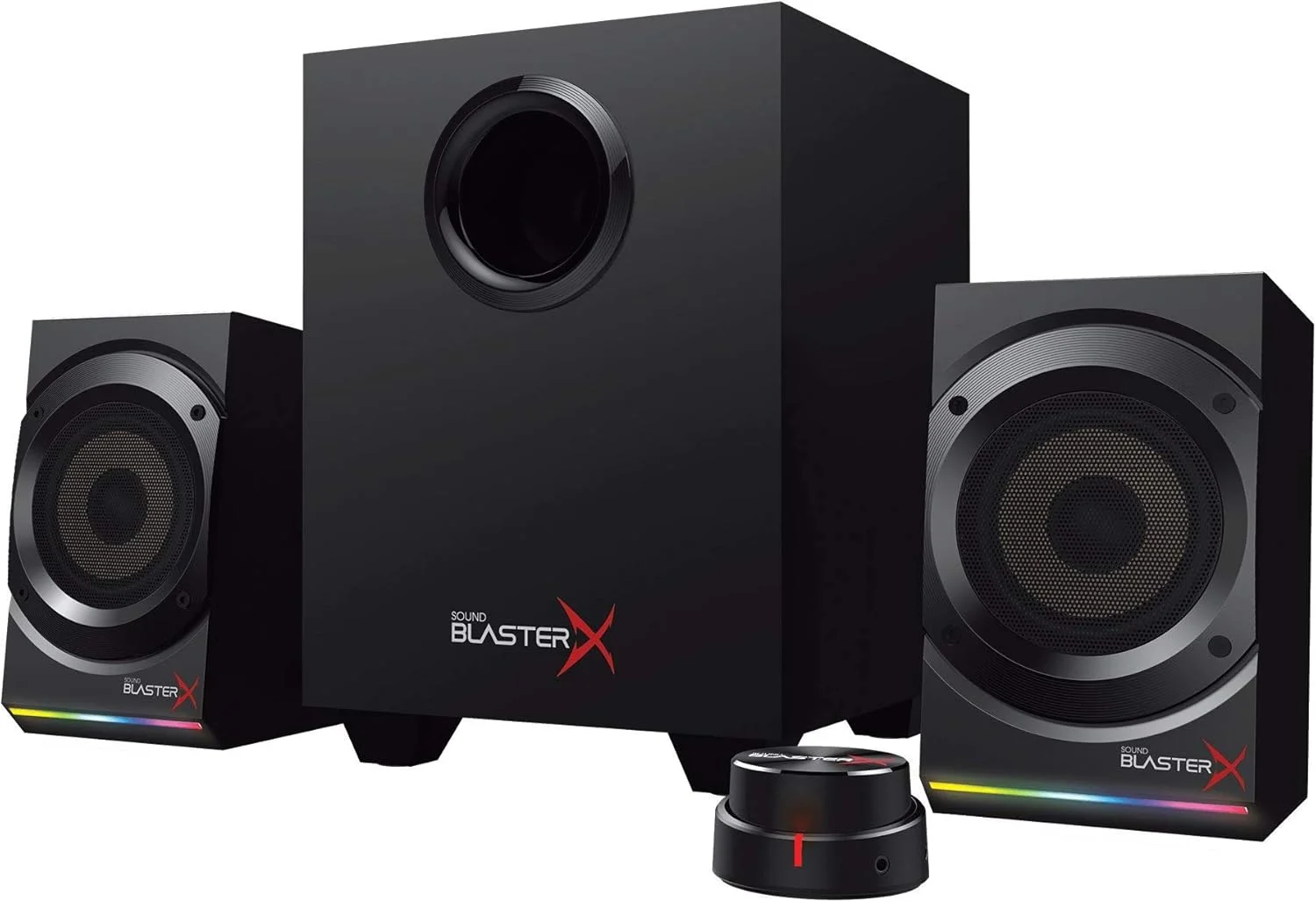 سیستم اسپیکر گیمینگ کامپیوتر 2.1 Creative Sound BlasterX Kratos S5 با ساب ووفر و نورپردازی RGB قابل تنظیم - 51MF0470AA001 (بازسازی شده)، مشکی