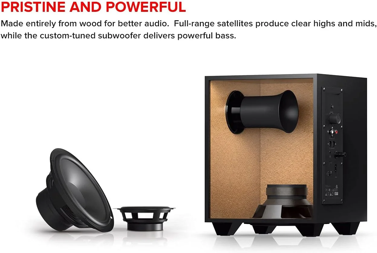 سیستم اسپیکر گیمینگ کامپیوتر 2.1 Creative Sound BlasterX Kratos S5 با ساب ووفر و نورپردازی RGB قابل تنظیم - 51MF0470AA001 (بازسازی شده)، مشکی