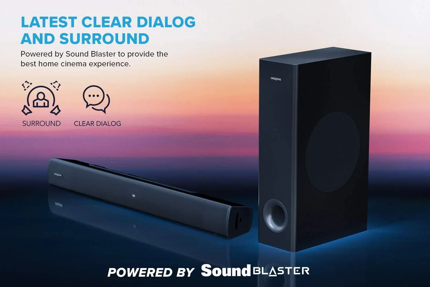 اسپیکر نواری 2.1 کاناله Creative Stage V2 به همراه ساب ووفر، صدای شفاف و فراگیر Sound Blaster، بلوتوث 5.0، TV ARC، Optical و USB Audio، قابلیت نصب روی دیوار، تنظیم Bass و Treble، مناسب برای تلویزیون