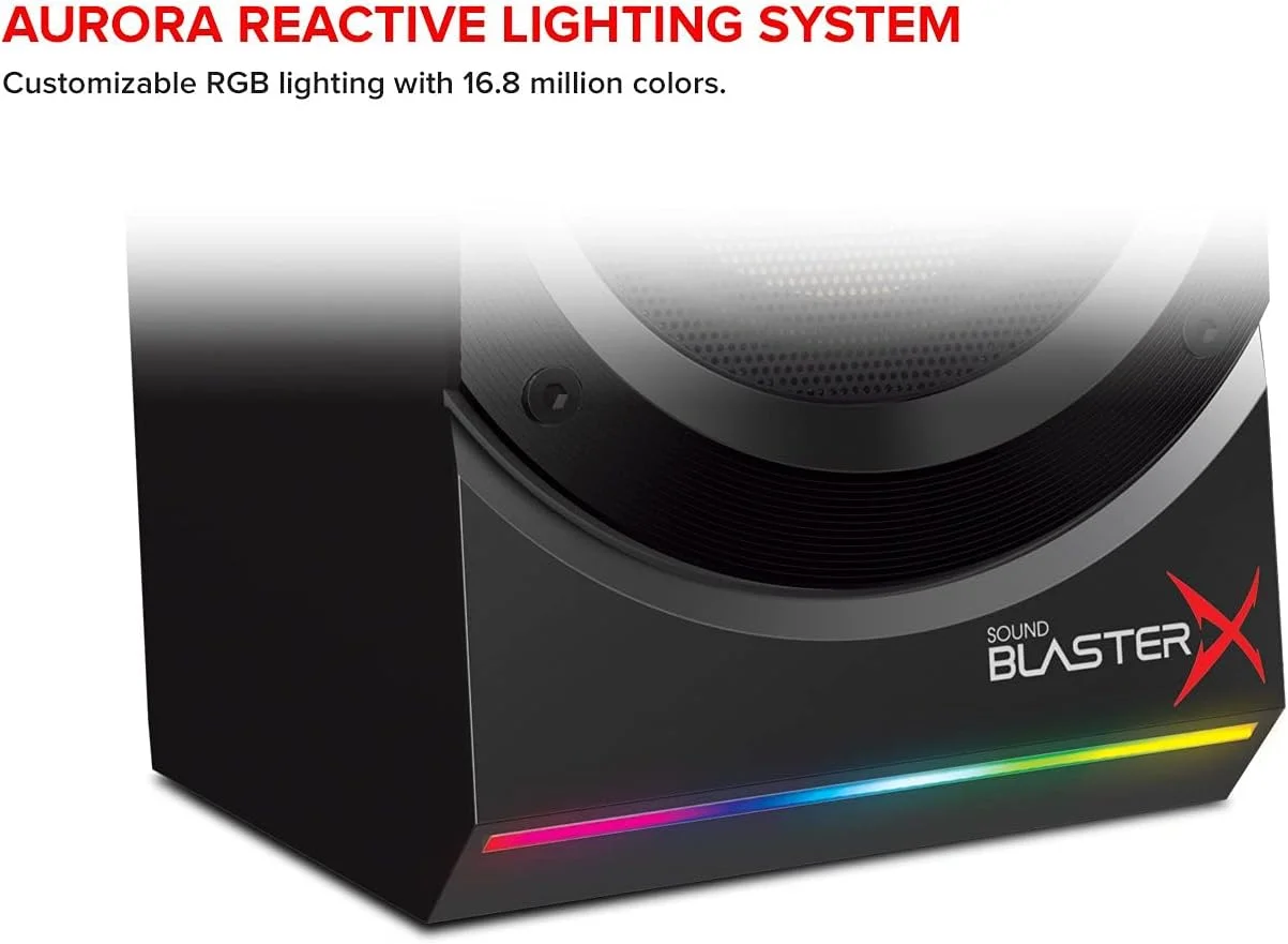 سیستم اسپیکر گیمینگ کامپیوتر 2.1 Creative Sound BlasterX Kratos S5 با ساب ووفر و نورپردازی RGB قابل تنظیم - 51MF0470AA001 (بازسازی شده)، مشکی