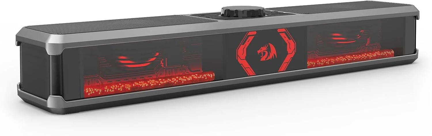 اسپیکر کامپیوتر رِدراگون GS524، نوار صوتی استریو رومیزی برای کامپیوتر، لپ تاپ، مانیتور، رایانه شخصی، تبلت، تلفن همراه، بلوتوث و ورودی USB