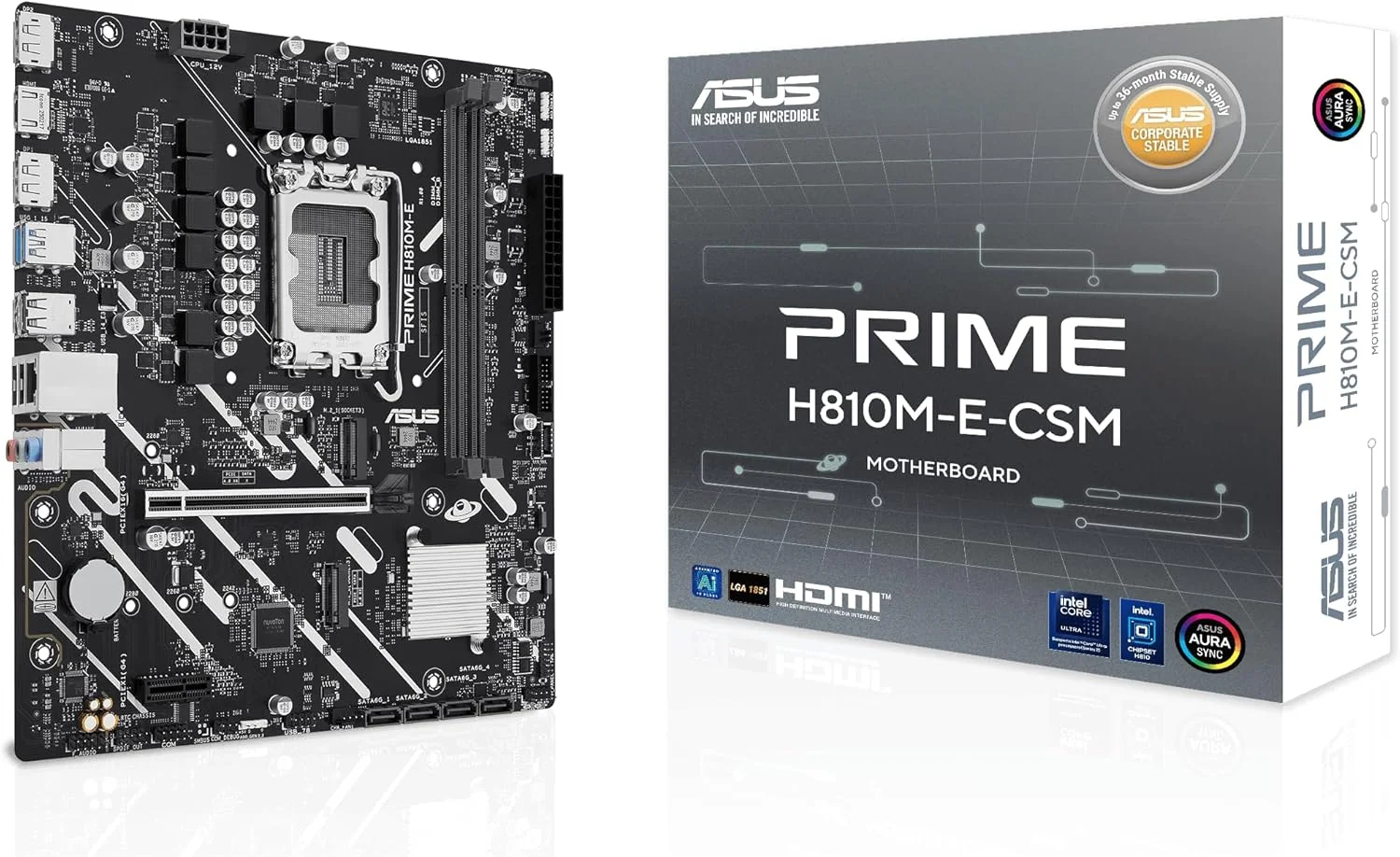 مادربرد تجاری ایسوس مدل PRIME H810M-E-CSM Intel® H810 mATX، سوکت LGA 1851، DDR5، PCIe 4.0، M.2، LAN 1G، HDMI، USB 3.2، آماده برای هوش مصنوعی، پشتیبانی از ASUS Control Center Express برای SMB و استقرار فناوری اطلاعات مادربرد تجاری ایسوس مدل PRIME H810M-E-CSM Intel® H810 mATX، سوکت LGA 1851، DDR5، PCIe 4.0، M.2، LAN 1G، HDMI، USB 3.2، آماده برای هوش مصنوعی، پشتیبانی از ASUS Control Center Express برای SMB و استقرار فناوری اطلاعات