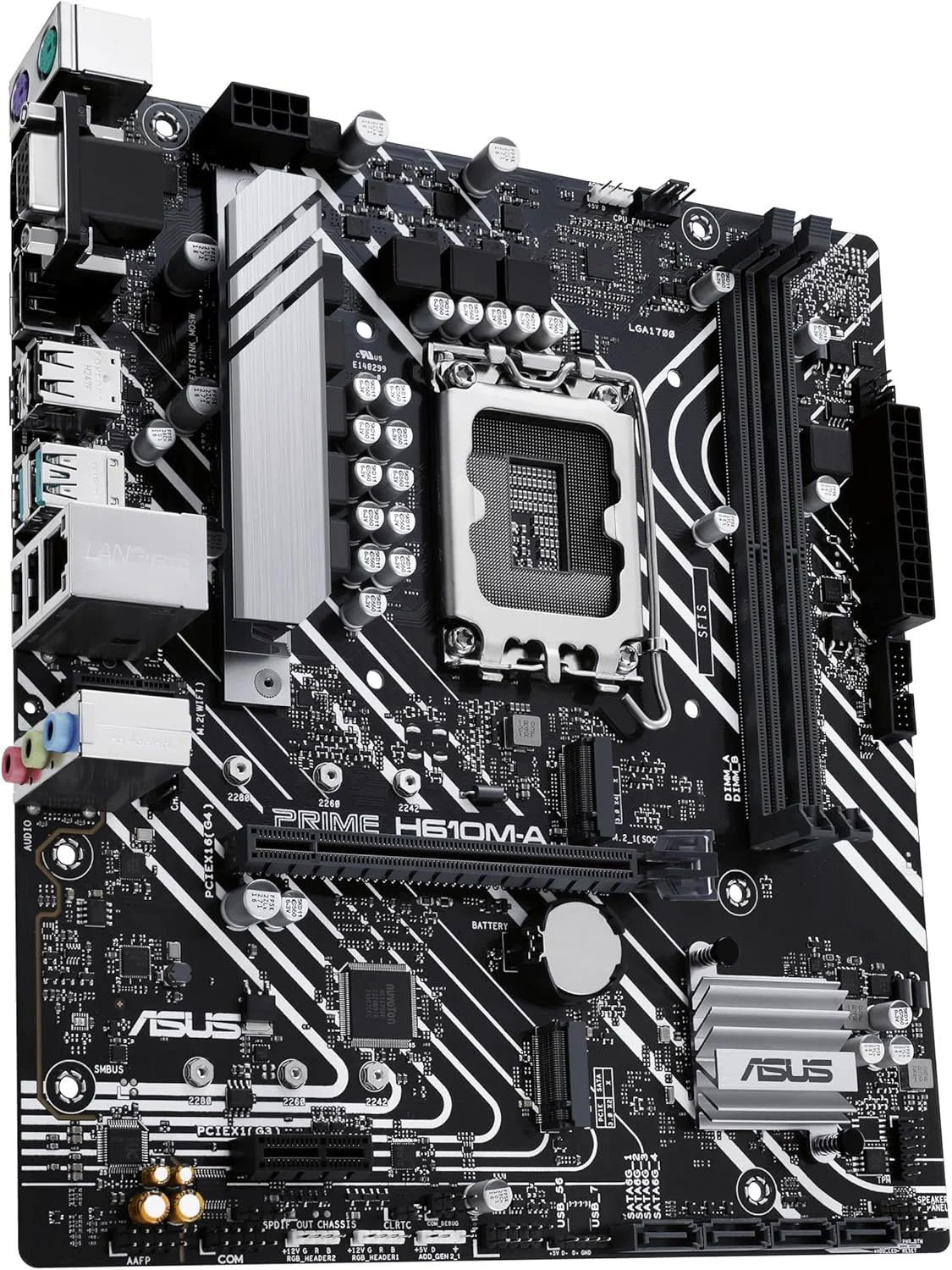 مادربرد ASUS Prime H610M-A-CSM Intel® H610 (LGA 1700) CSM Business mATX، با PCIe 4.0، 2X M.2، DDR5، LAN 1GbE، DP، HDMI™، VGA، پورت های USB 3.2 Gen 2، مدیریت IT ASUS Control Center Express