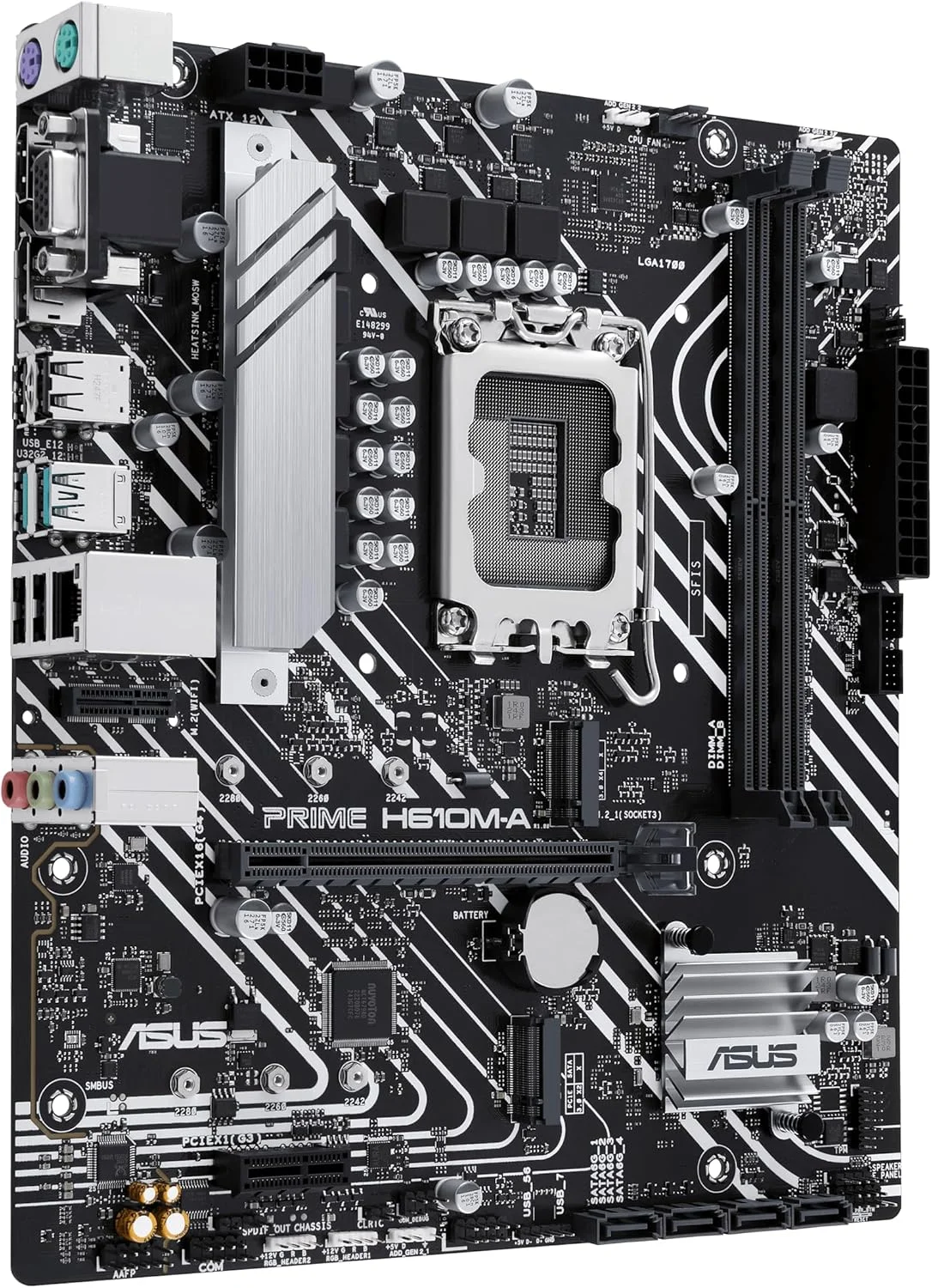 مادربرد ASUS Prime H610M-A-CSM Intel® H610 (LGA 1700) CSM Business mATX، با PCIe 4.0، 2X M.2، DDR5، LAN 1GbE، DP، HDMI™، VGA، پورت های USB 3.2 Gen 2، مدیریت IT ASUS Control Center Express