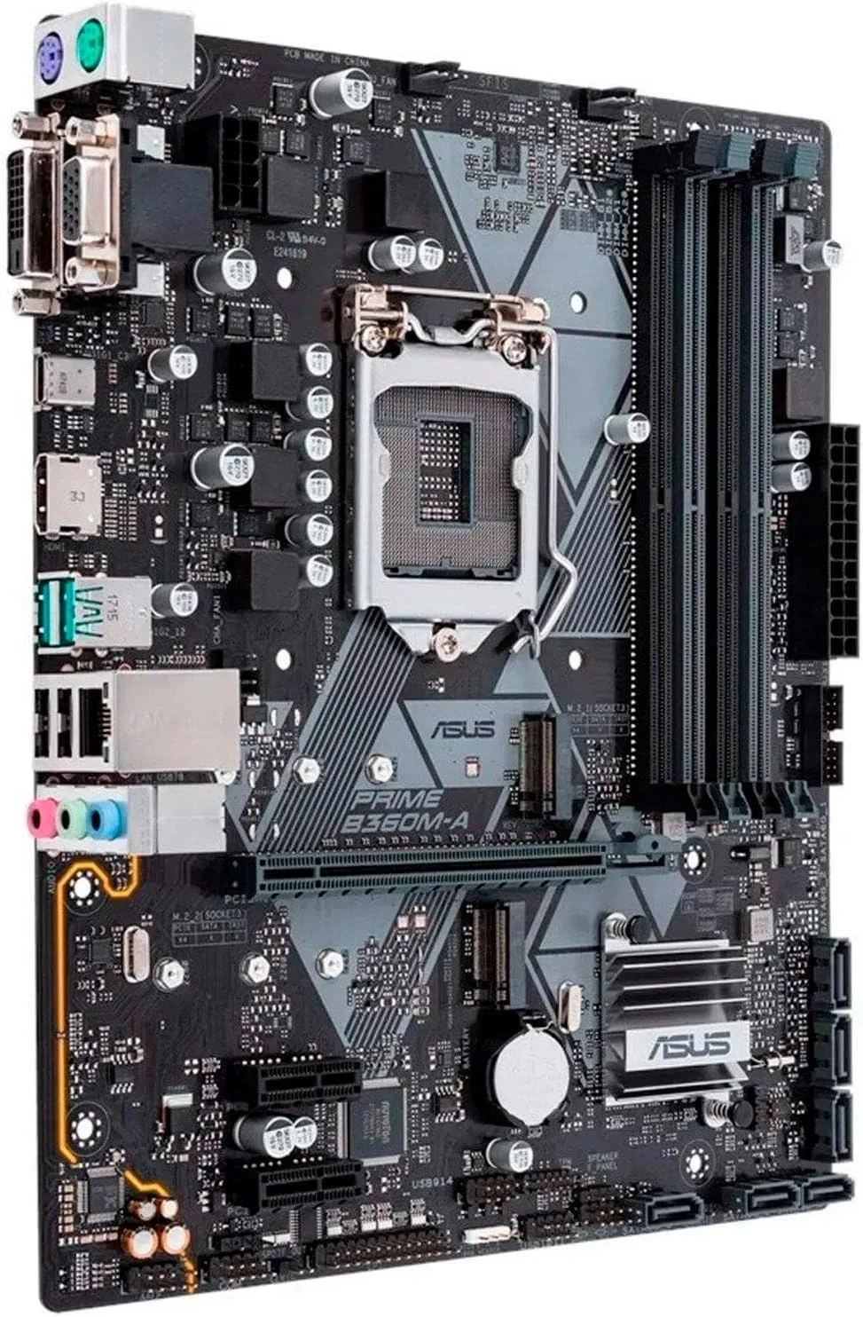 مادربرد ایسوس PRIME B360M-A (سری 300) اینتل LGA-1151 mATX با هدر Aura Sync RGB، پشتیبانی از DDR4 2666MHz، پشتیبانی از M.2، HDMI، آماده برای حافظه Intel Optane، SATA 6Gbps و USB 3.1 Gen 2