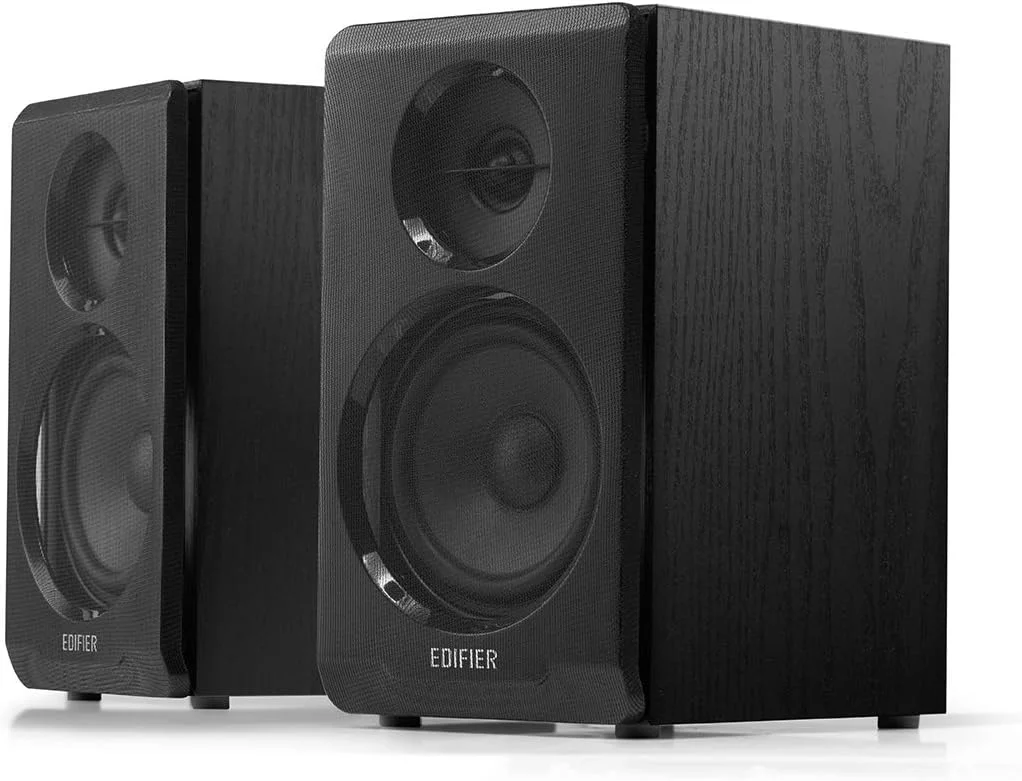 اسپیکر بلوتوثی فعال کامپیوتر Edifier R33BT - اسپیکر قفسه کتابی 2.0 - مانیتور استودیویی تقویت شده، مشکی - جفت