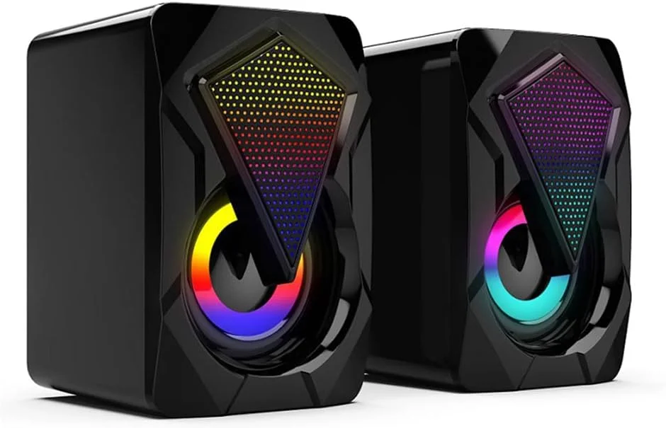 اسپیکر کامپیوتر axGear با پورت 3.5 میلی‌متری، نور LED و کنترل صدا، تغذیه از طریق USB برای لپ‌تاپ