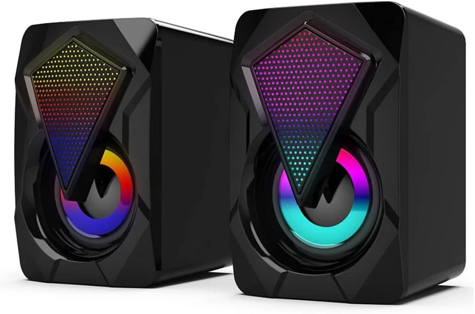 اسپیکر کامپیوتر axGear با پورت 3.5 میلی‌متری، نور LED و کنترل صدا، تغذیه از طریق USB برای لپ‌تاپ