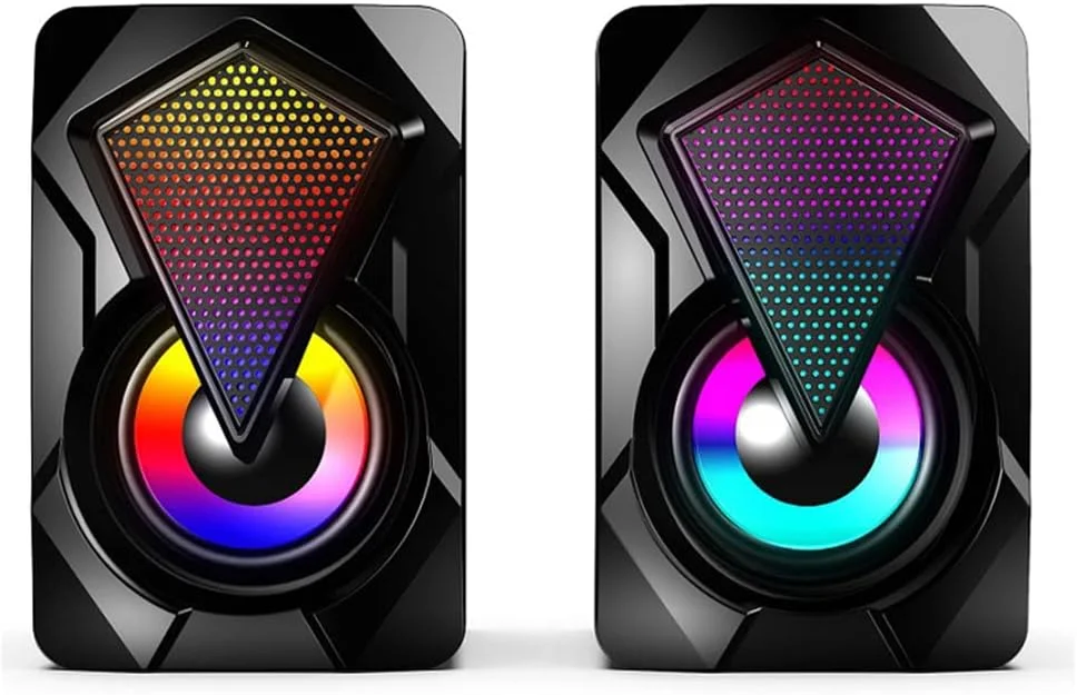 اسپیکر کامپیوتر axGear با پورت 3.5 میلی‌متری، نور LED و کنترل صدا، تغذیه از طریق USB برای لپ‌تاپ