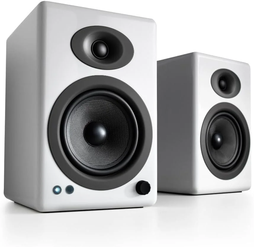 مانیتورهای پخش استودیویی و بلندگوهای قفسه ای Audioengine A5 - بلندگوهای استریو 150 واتی ممتاز برای موسیقی، بازی، گرامافون، سیستم های سینمای خانگی