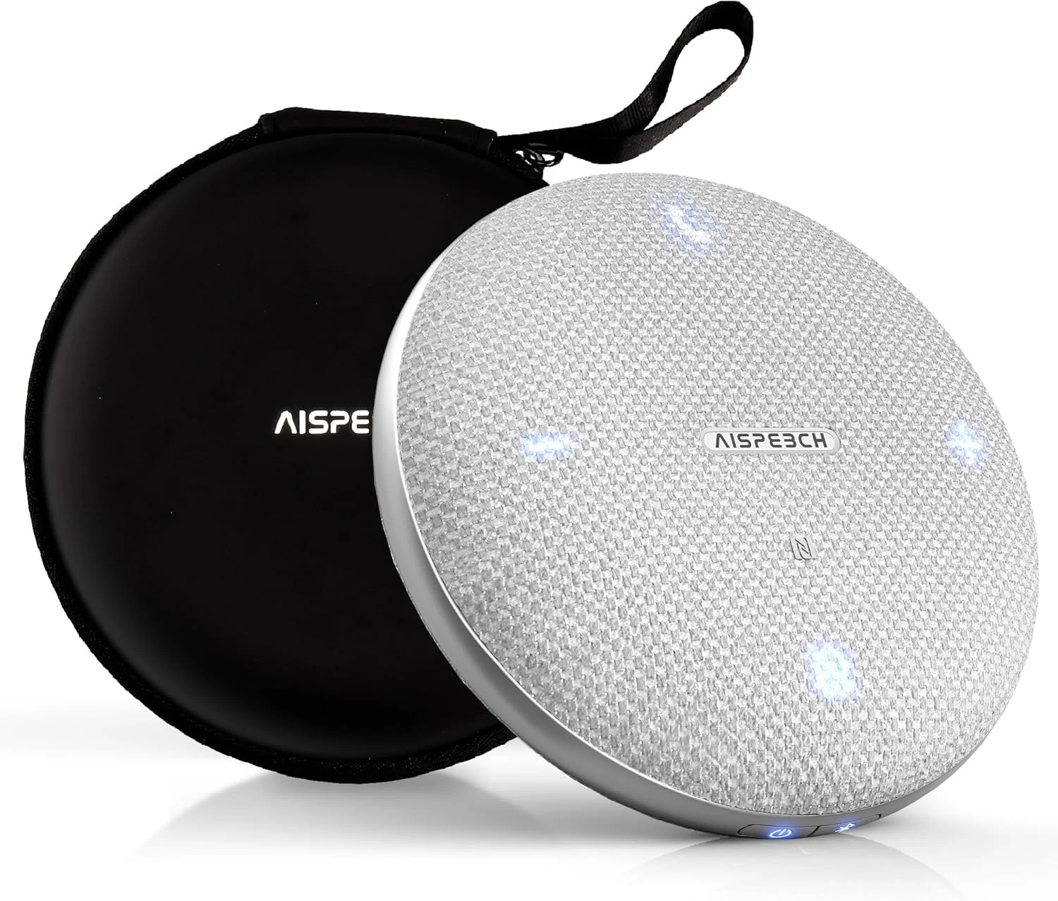 اسپیکرفون کنفرانس بلوتوث M4 با میکروفون کنفرانس با قابلیت حذف نویز هوش مصنوعی، ضبط صدا، دو طرفه، دریافت صدای 360 درجه، اسپیکر USB برای تیم‌ها، زوم، دفتر کار خانگی، خاکستری