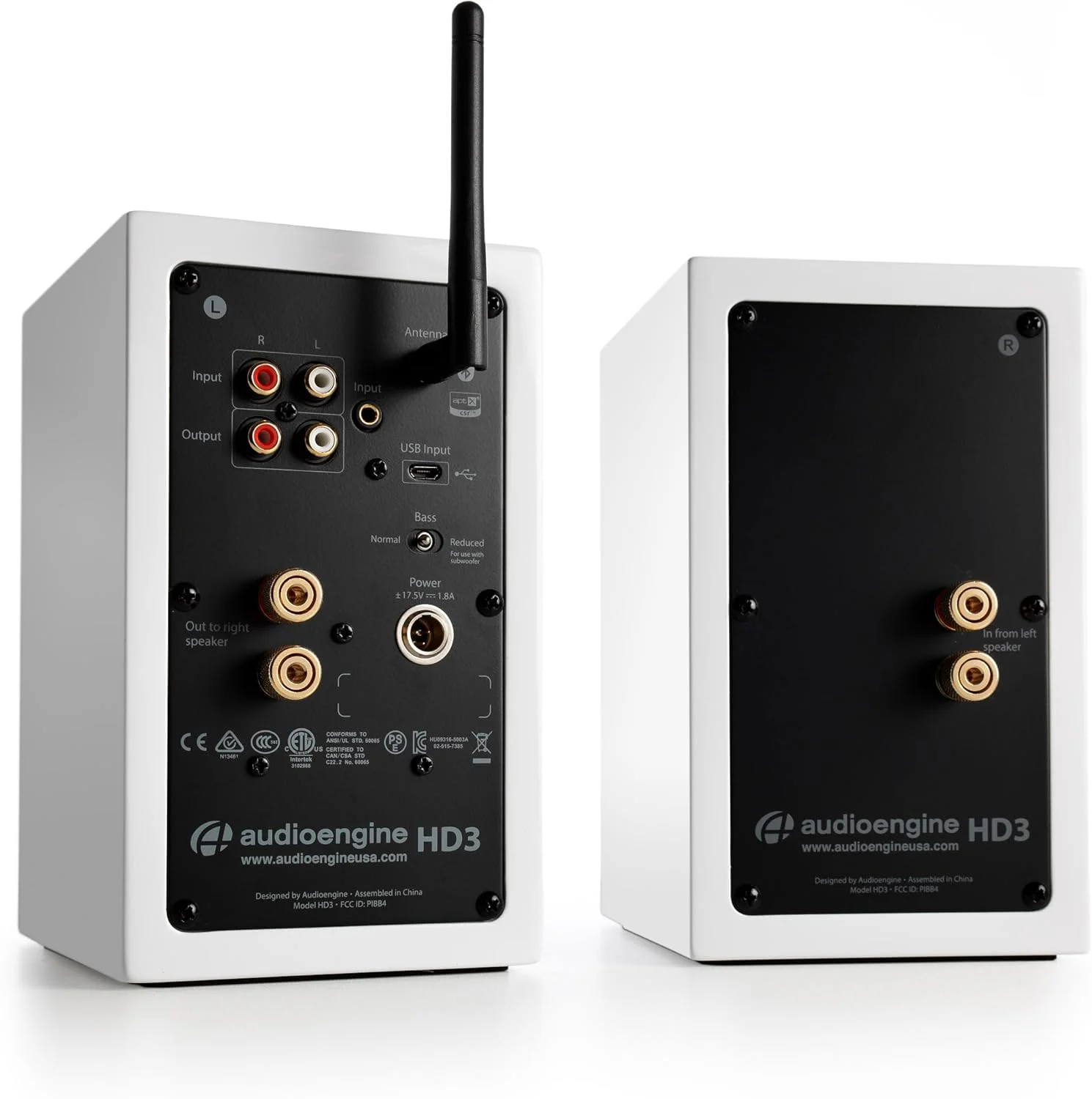 اسپیکرهای رومیزی 60 واتی Audioengine A2 HD (HD3) سفید برای کامپیوتر و ساب ووفر S6 سفید برای موسیقی، بازی، فیلم، استودیو، خوابگاه، اتاق خواب و دفاتر