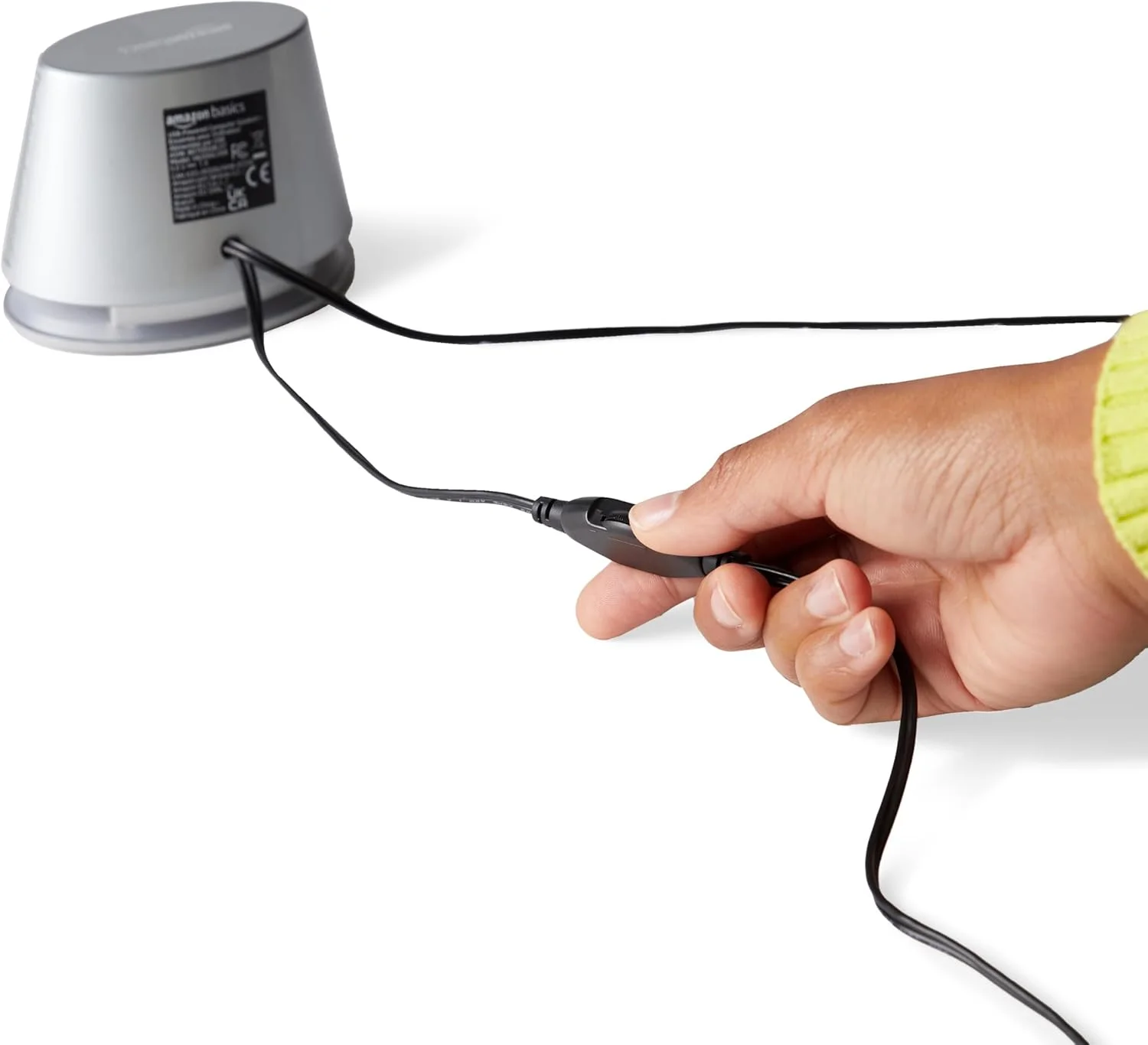 اسپیکرهای استریو 2.0 آمازون بیسیکس برای کامپیوتر یا لپ تاپ با کنترل صدا، ورودی 3.5 میلی متری AUX، تغذیه از طریق USB، یک جفت، نقره ای