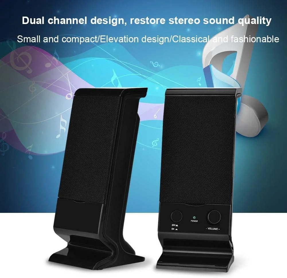اسپیکر کامپیوتر مدل 143، اسپیکرهای سیمی برای کامپیوتر رومیزی، لپ تاپ، تبلت، تلفن های هوشمند، ساب ووفر مینی USB 2.0