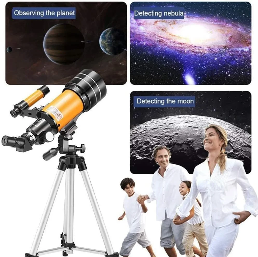 تلسکوپ شکستنی استوایی 150X تلسکوپ مسافرتی قابل حمل با سه پایه برای رصد ستارگان در فضای باز