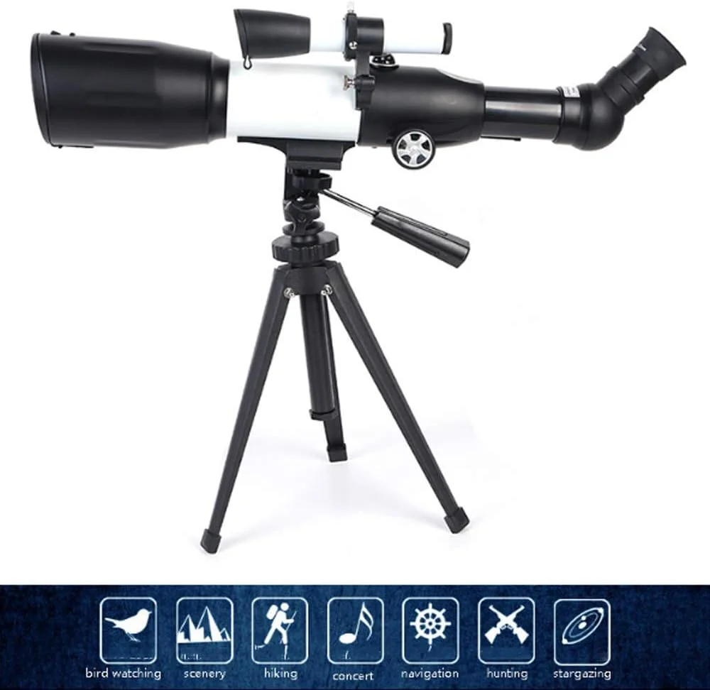 تلسکوپ های بزرگنمایی بالا برای بزرگسالان، تلسکوپ های تک چشمی نجومی با سه پایه و یابنده برای کودکان، بزرگسالان و مبتدیان، نقره ای، راحتی دو برابر