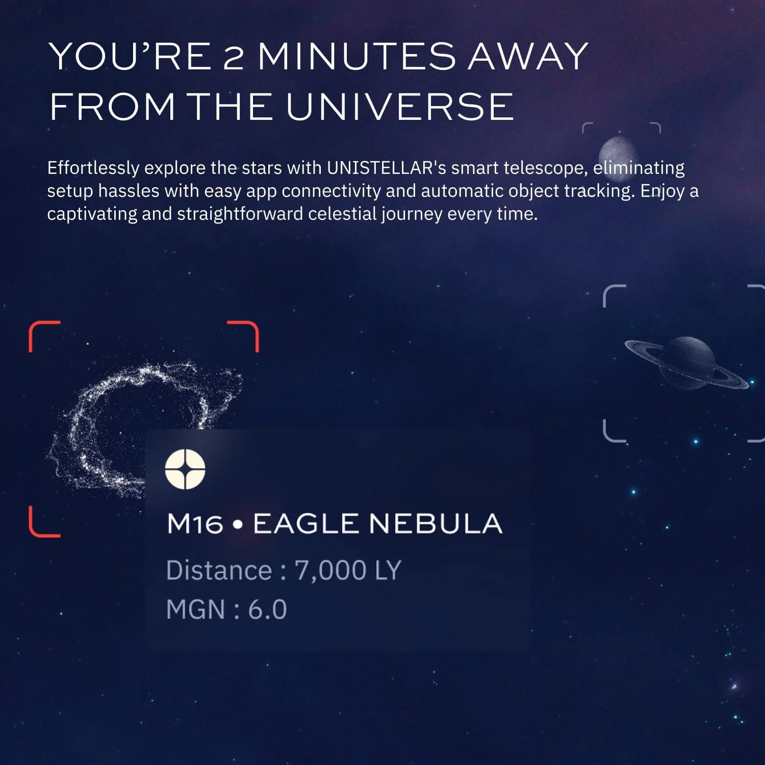 تلسکوپ دیجیتال هوشمند UNISTELLAR - Equinox 2 - مناسب کاربران مبتدی و حرفه ای - سازگار با آیفون و اندروید - دیافراگم 114 میلی متر