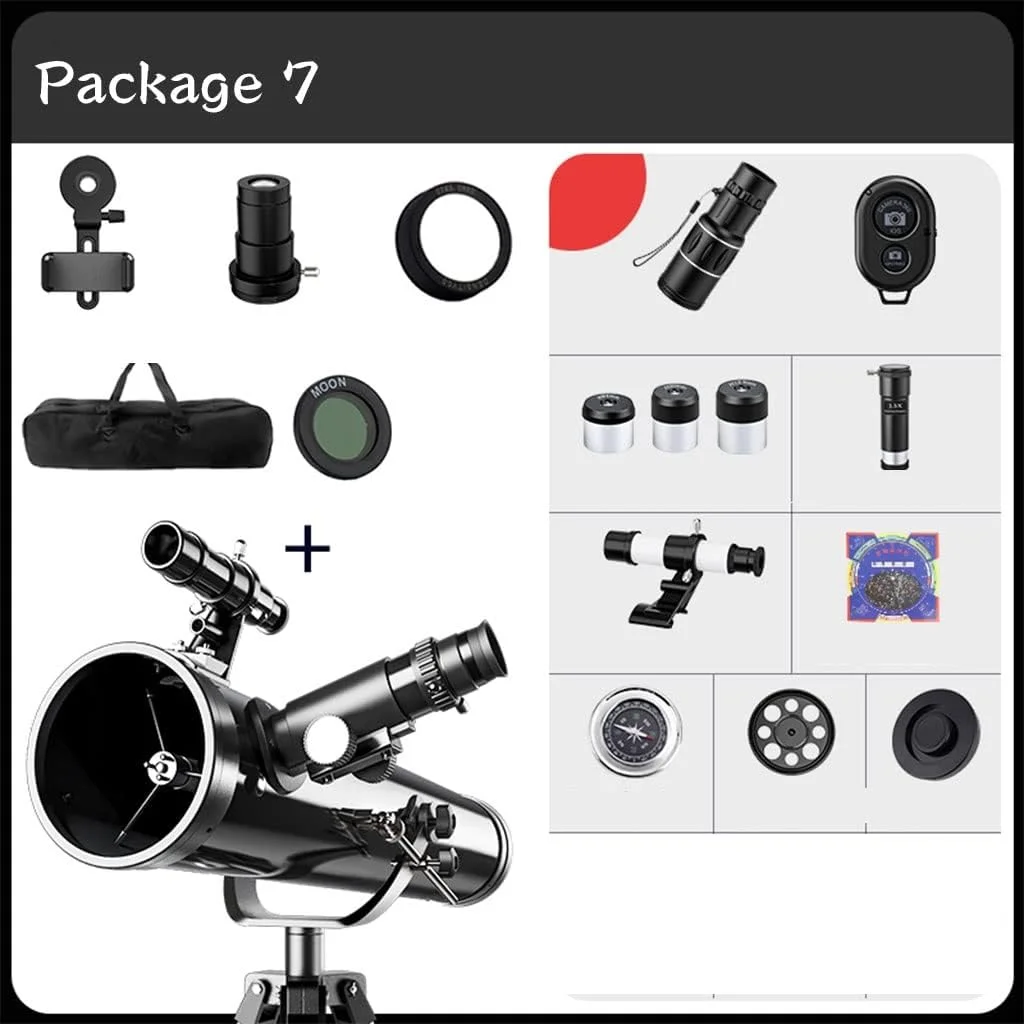 تلسکوپ برای نجوم، تلسکوپ قابل حمل - نصب و استفاده آسان - ایده آل برای کودکان و بزرگسالان مبتدی - تلسکوپ نجومی برای ماه، ستاره نگری، (رنگ: سفید، سایز: G)