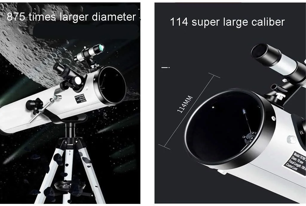تلسکوپ برای نجوم، تلسکوپ برای کودکان، تلسکوپ قابل حمل - نصب و استفاده آسان - ایده آل برای کودکان و بزرگسالان مبتدی - تلسکوپ نجومی برای ماه، ستاره نگری (رنگ: آبی، سایز: A)