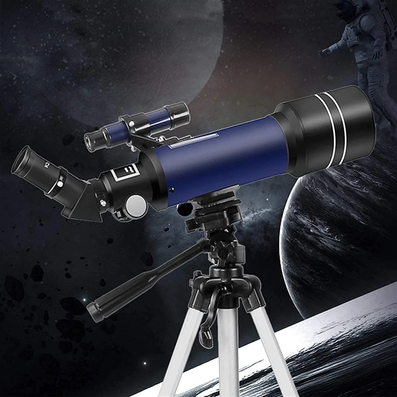 تلسکوپ مبتدی برای کودکان، تلسکوپ منکسوری انکساری نجومی با دیافراگم 70 میلیمتری، به همراه پایه قابل تنظیم، فیلتر ماه و کیف حمل تلسکوپ مبتدی برای کودکان، تلسکوپ منکسوری انکساری نجومی با دیافراگم 70 میلیمتری، به همراه پایه قابل تنظیم، فیلتر ماه و کیف حمل