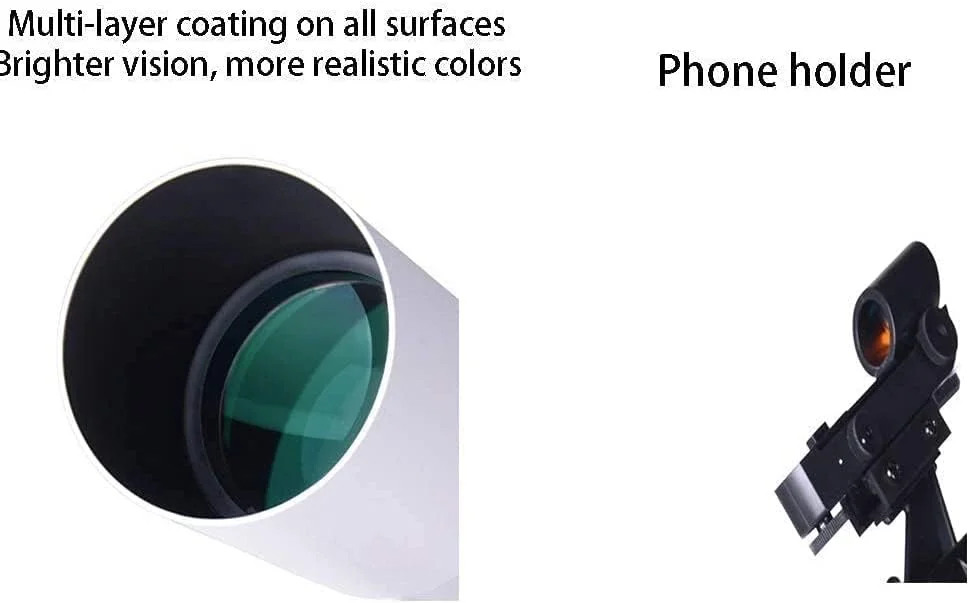 تلسکوپ 500x80 میلی‌متری با پایه و کوله پشتی، تلسکوپ قابل حمل برای کودکان مبتدی، تلسکوپ مسافرتی با چشمی 10 میلی‌متری، 23 میلی‌متری و آینه راست 90 درجه