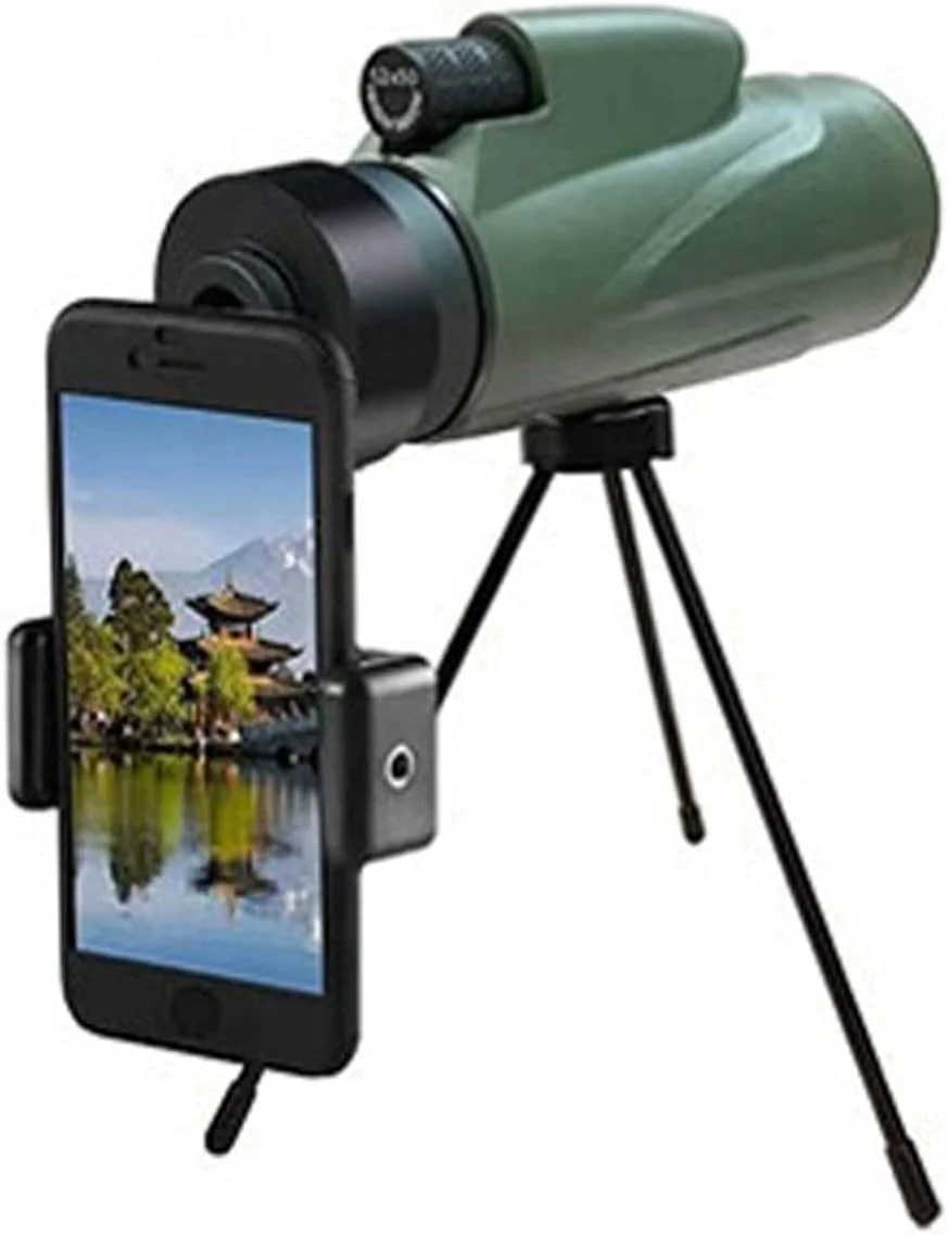 Telescope مجال كبير من المنظر 12x50 أحادي التخييم في الهواء الطلق صيد السفر HD FMC تلسكوب مع حامل ترايبود موبيليفون يراقب الطيور Telescope مجال كبير من المنظر 12x50 أحادي التخييم في الهواء الطلق صيد السفر HD FMC تلسكوب مع حامل ترايبود موبيليفون يراقب الطيور